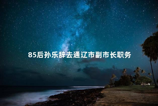 85后孙乐辞去通辽市副市长职务