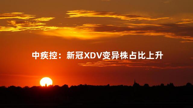 中疾控：新冠XDV变异株占比上升