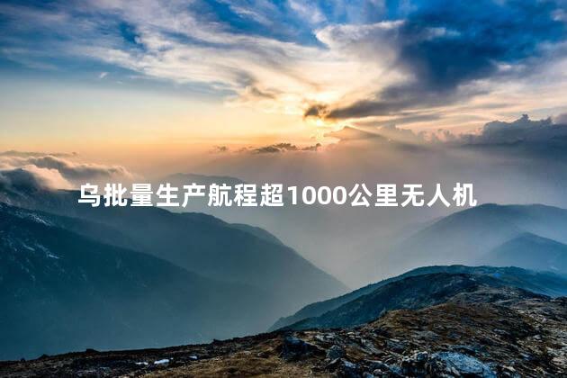 乌批量生产航程超1000公里无人机