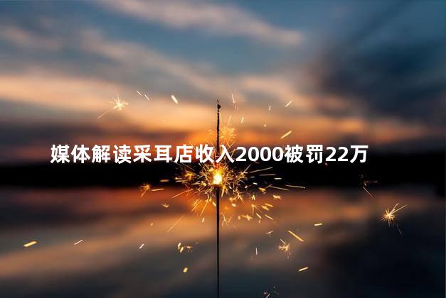 媒体解读采耳店收入2000被罚22万