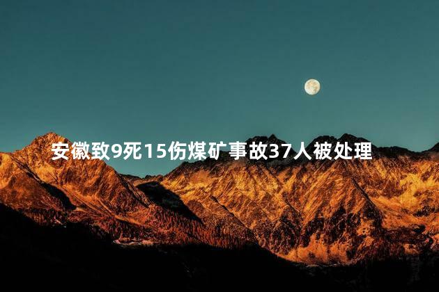 安徽致9死15伤煤矿事故37人被处理