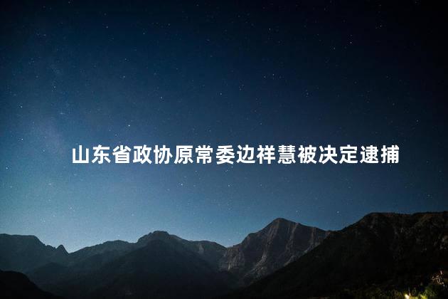 山东省政协原常委边祥慧被决定逮捕