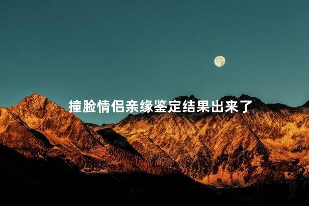 撞脸情侣亲缘鉴定结果出来了