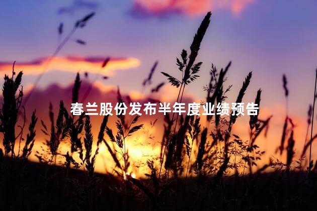 春兰股份发布半年度业绩预告