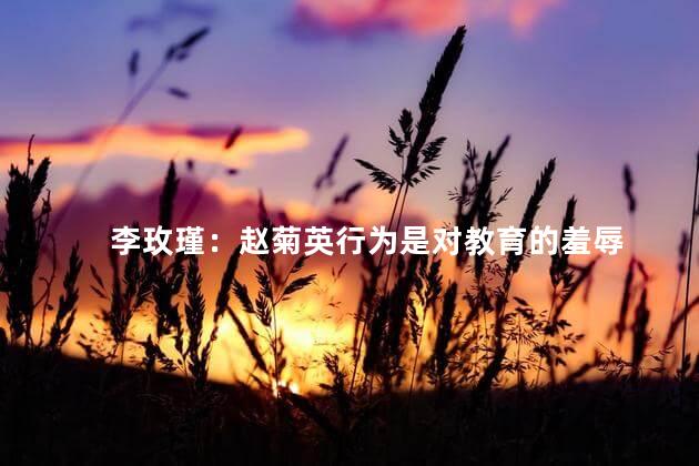 李玫瑾：赵菊英行为是对教育的羞辱