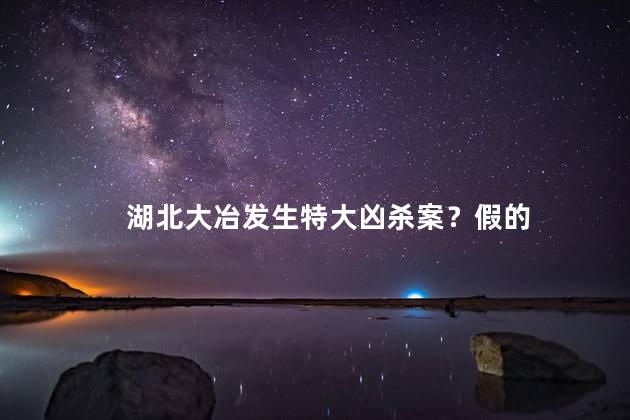 湖北大冶发生特大凶杀案？假的