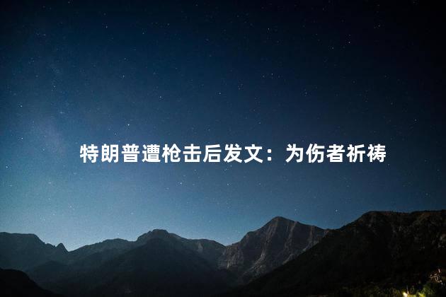 特朗普遭枪击后发文：为伤者祈祷