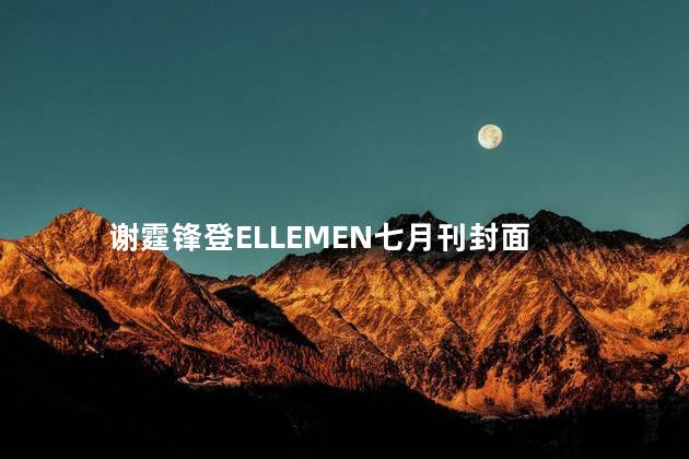 谢霆锋登ELLEMEN七月刊封面