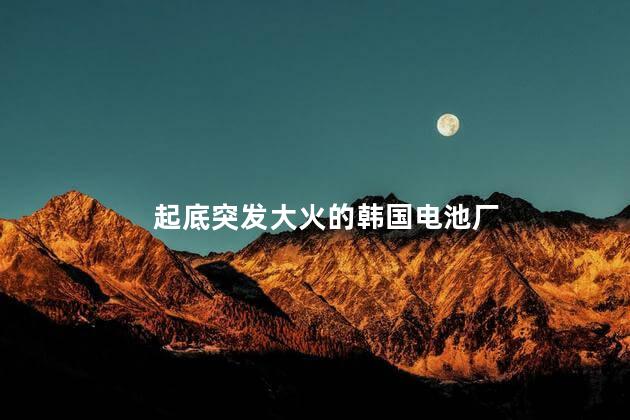 起底突发大火的韩国电池厂