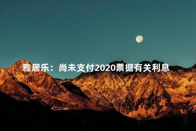 雅居乐：尚未支付2020票据有关利息