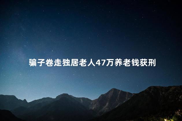 骗子卷走独居老人47万养老钱获刑